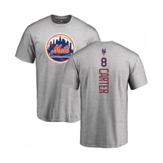 MLB Nike New York Mets #8 Gary Carter Ash Backer T-Shirt