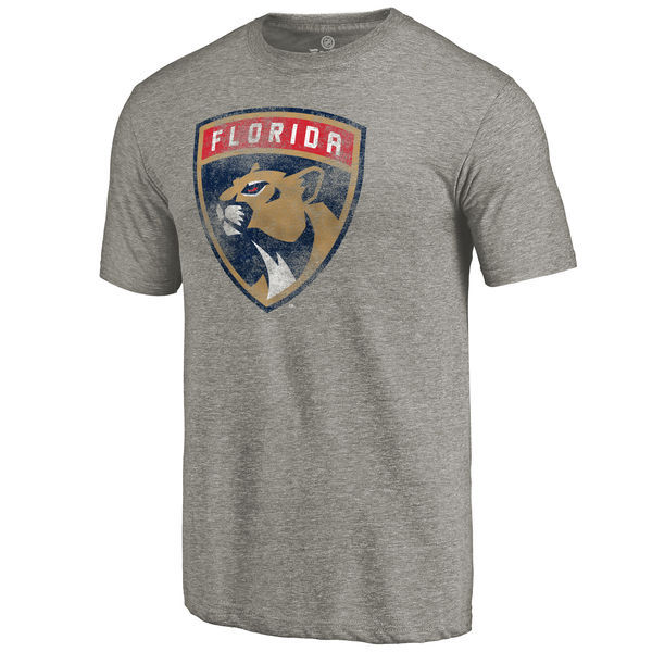 Florida Panthers New Logo Tri-Blend T-Shirt - Gray