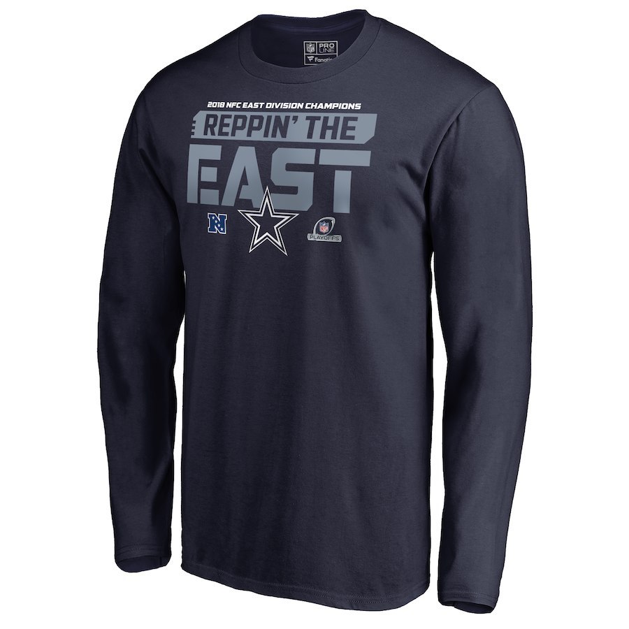 Dallas Cowboys NFL Pro Line by Fanatics Branded NFL East Division Champions Fair Catch Long Sleeve T-Shirt - Navy
