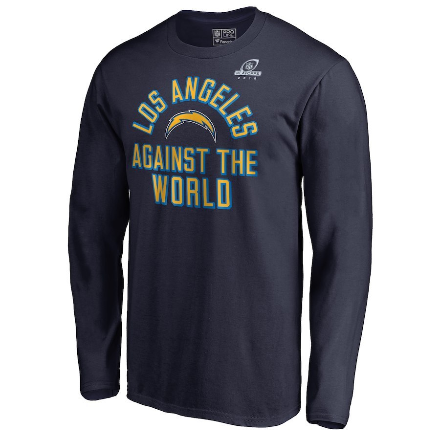 Los Angeles Chargers NFL Pro Line by Fanatics Branded NFL Playoffs Bound Against The World Long Sleeve T-Shirt – Navy