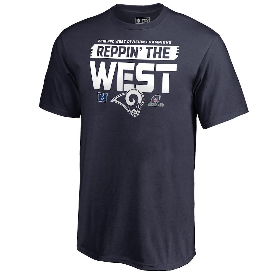 Los Angeles Rams NFL Pro Line by Fanatics Branded NFL West Division Champions Fair Catch T-Shirt – Navy
