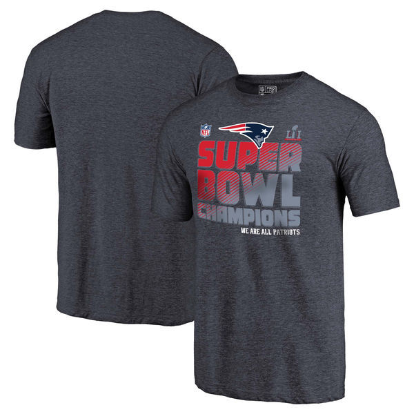New England Patriots NFL Pro Line by Fanatics Branded Super Bowl LI Champions Trophy Collection Locker Room Alternate T-Shirt - Navy