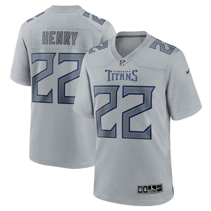 Men's Tennessee Titans #22 Derrick Henry Nike Gray Atmosphere Fashion Game Jersey