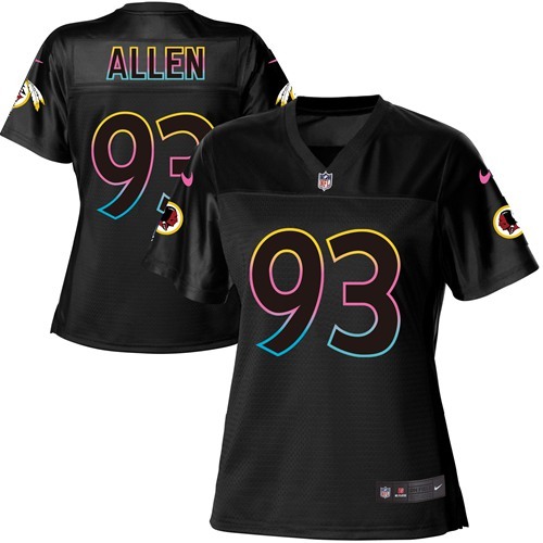 Women's Nike Washington Commanders #93 Jonathan Allen Black NFL Fashion Game Jersey