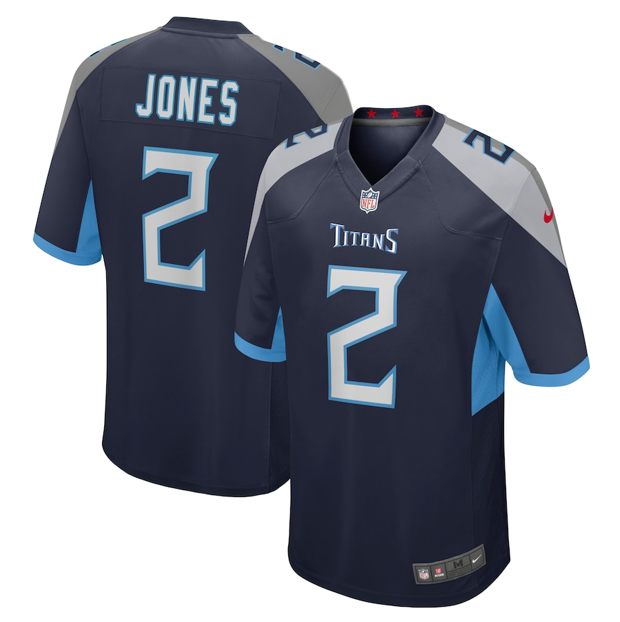 Men's Tennessee Titans #2 Julio Jones Nike Navy Game Jersey