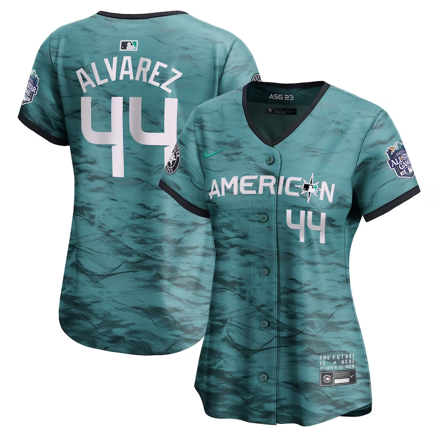 Women's American League #44 Yordan Alvarez Nike Teal 2023 MLB All-Star Game Limited Player Jersey