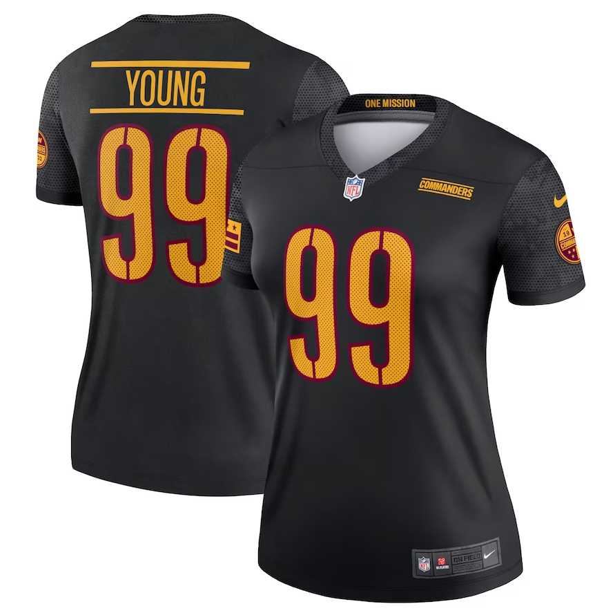 Women's Washington Commanders #99 Chase Young Nike Black Legend Jersey