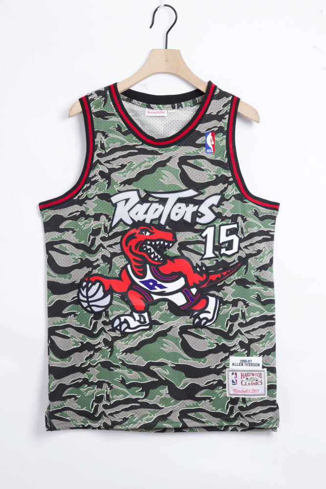Toronto Raptors #15 Vince Carter 1996-97 Camo Hardwood Classics Jersey