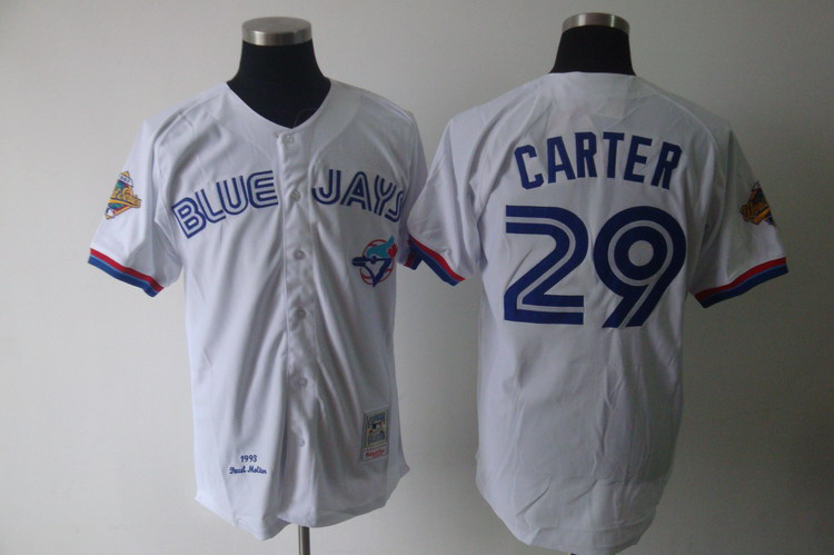 Mitchell And Ness Blue Jays #29 Joe Carter White Stitched Baseball Jersey