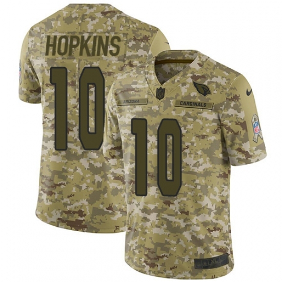 Men's Nike Arizona Cardinals #10 DeAndre Hopkins Camo Stitched NFL Limited 2018 Salute To Service Jersey