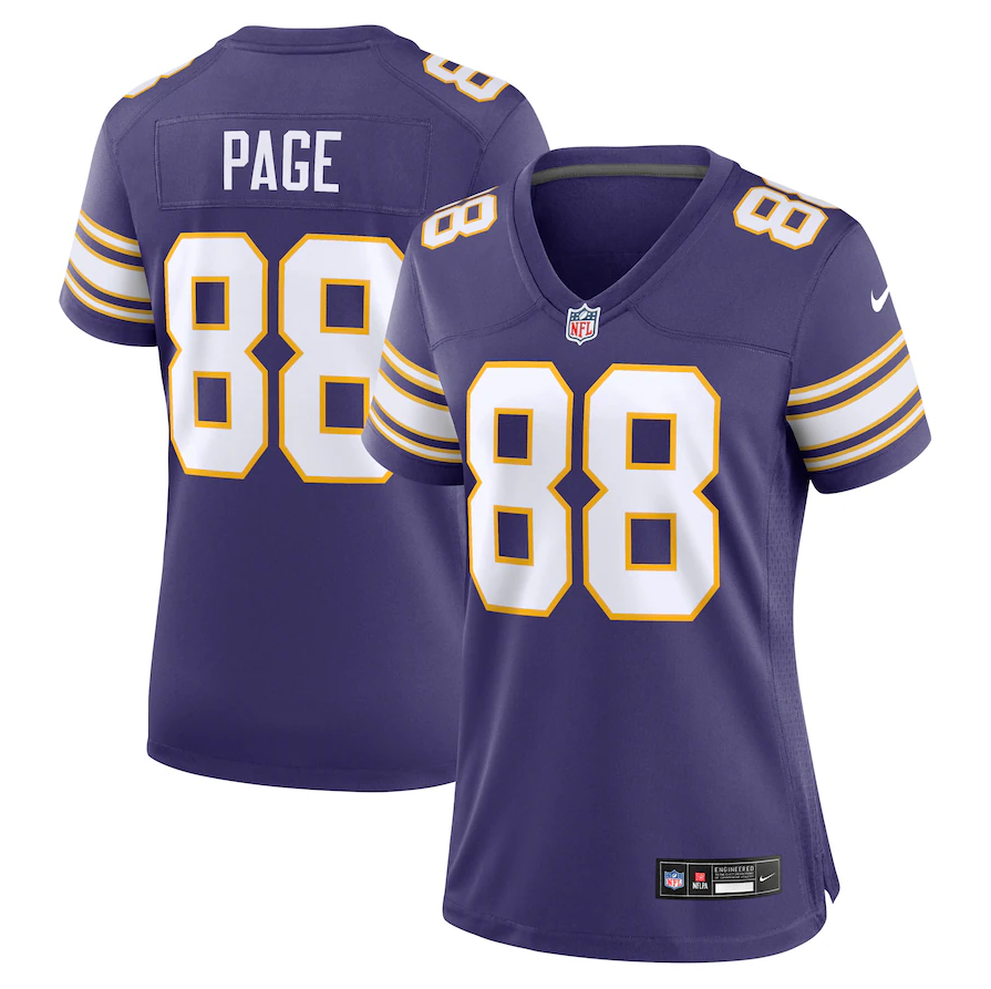 Women's Minnesota Vikings #88 Alan Page Nike Purple Classic Retired Player Jersey