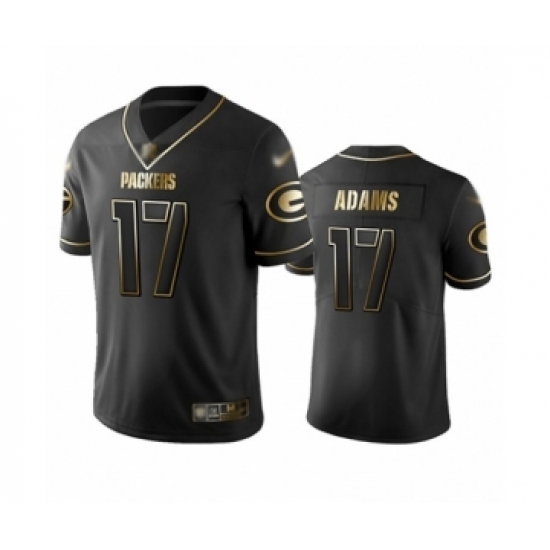 Men's Green Bay Packers #17 Davante Adams Limited Black Golden Edition Limited Football Jersey