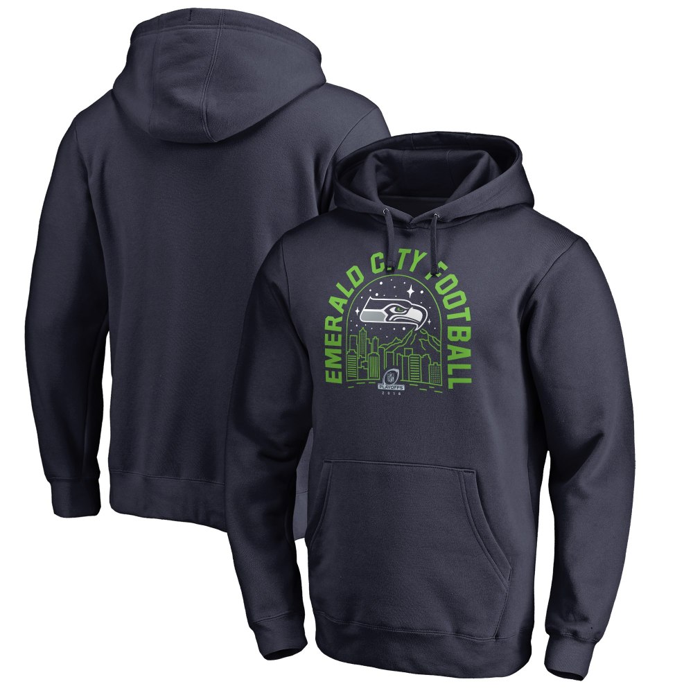 Seattle Seahawks NFL Pro Line by Fanatics Branded NFL Playoffs Bound Hometown Pullover Hoodie - Navy