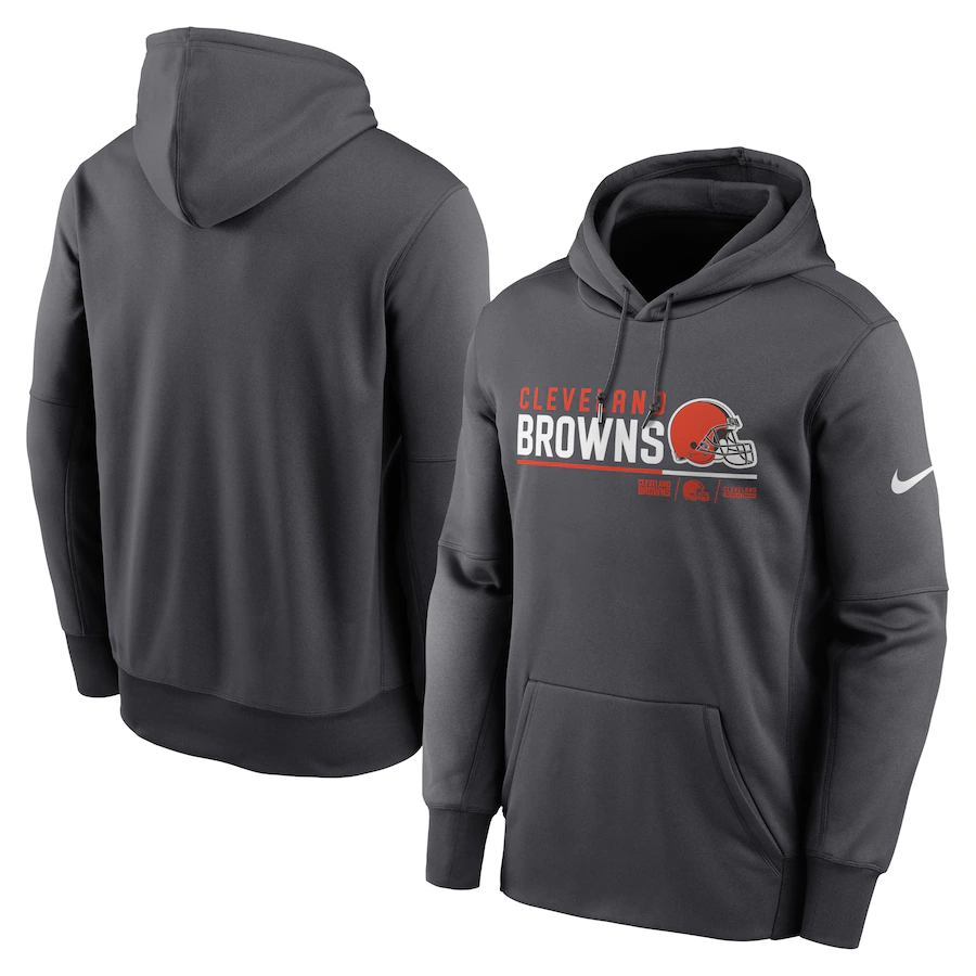 Cleveland Browns Nike Prime Logo Name Split Pullover Hoodie - Anthracite