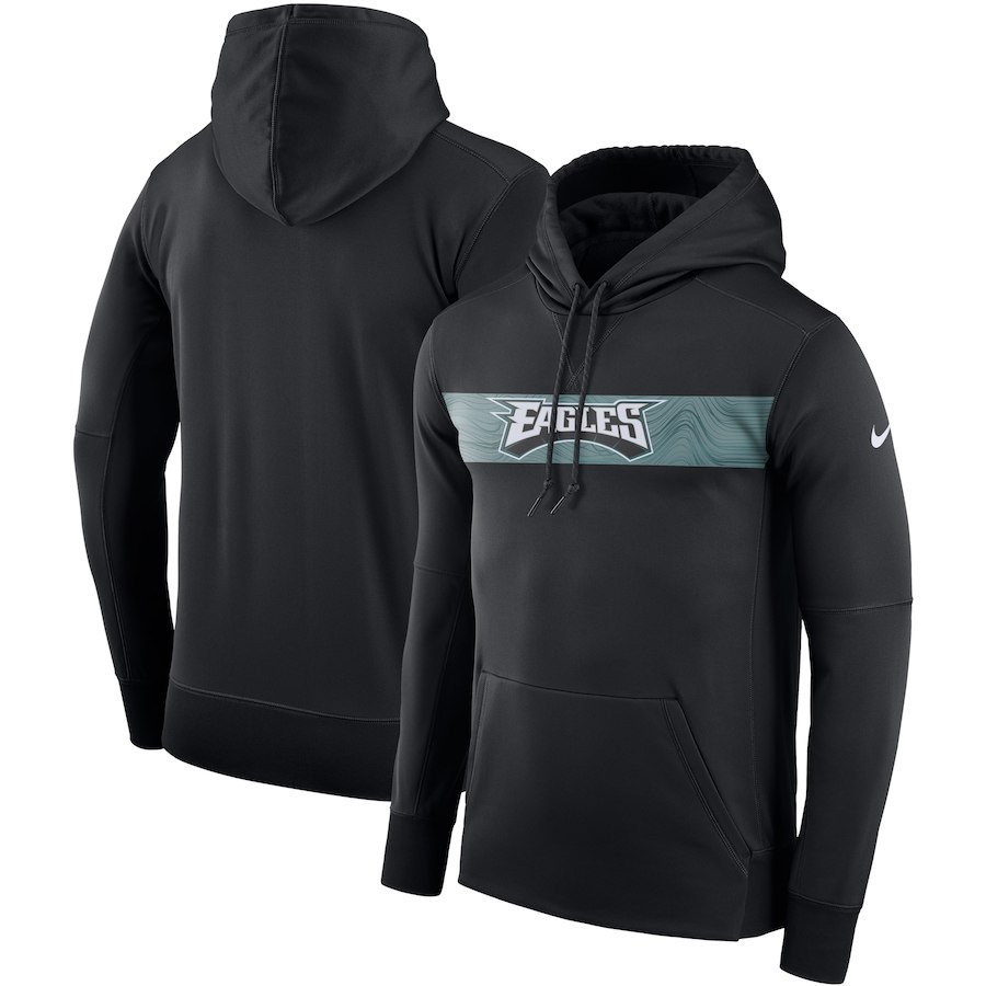 Philadelphia Eagles Nike Sideline Team Performance Pullover Hoodie – Black
