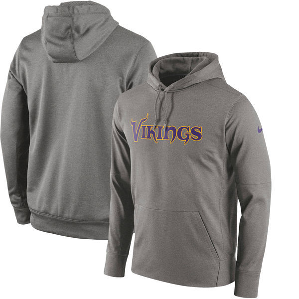 Minnesota Vikings Nike Circuit Wordmark Essential Performance Pullover Hoodie - Gray