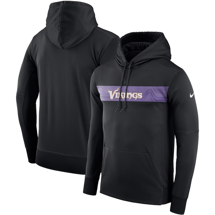 Minnesota Vikings Nike Sideline Team Performance Pullover Hoodie – Black