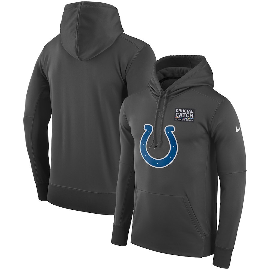 Indianapolis Colts Nike Crucial Catch Performance Hoodie - Anthracite
