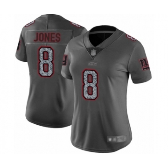 Women's New York Giants #8 Daniel Jones Limited Gray Static Fashion Football Jersey