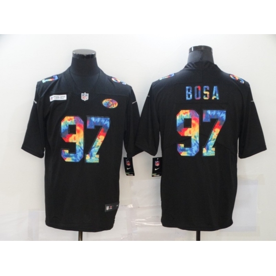 Men's San Francisco 49ers #97 Nick Bosa Rainbow Version Nike Limited Jersey