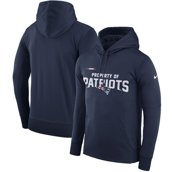 New England Patriots Nike Property Of Performance Pullover Hoodie - Navy