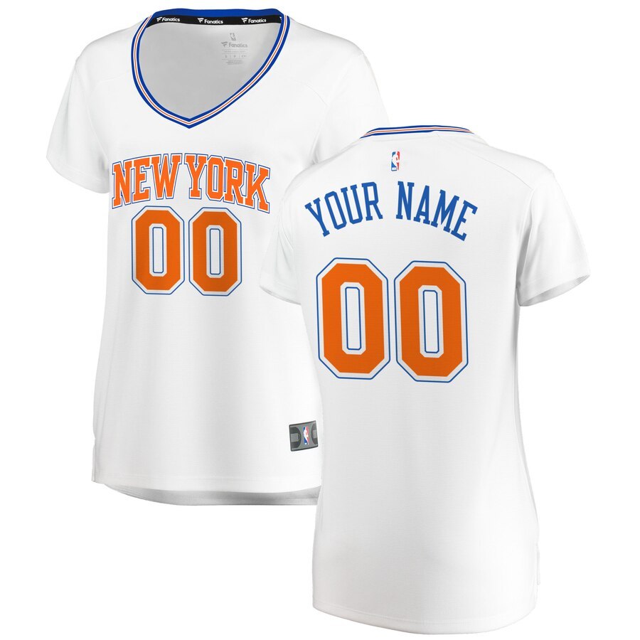 Women's New York Knicks Fanatics Branded White Fast Break Replica Custom Jersey - Statement Edition