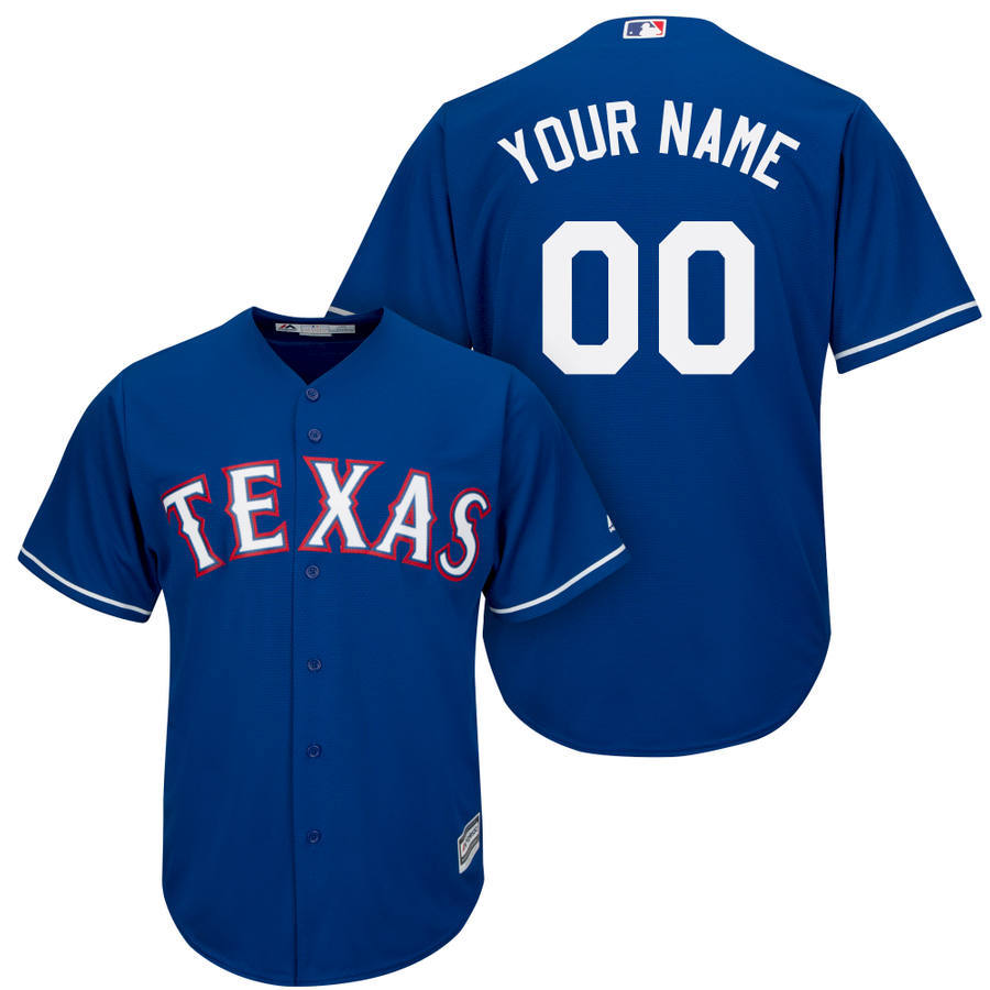 Men's Texas Rangers Majestic Royal Cool Base Custom Jersey