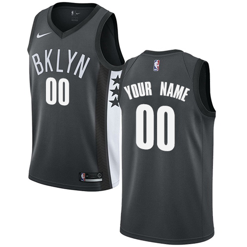 Men's Nike Brooklyn Nets Personalized Swingman Gray NBA Statement Edition Jersey