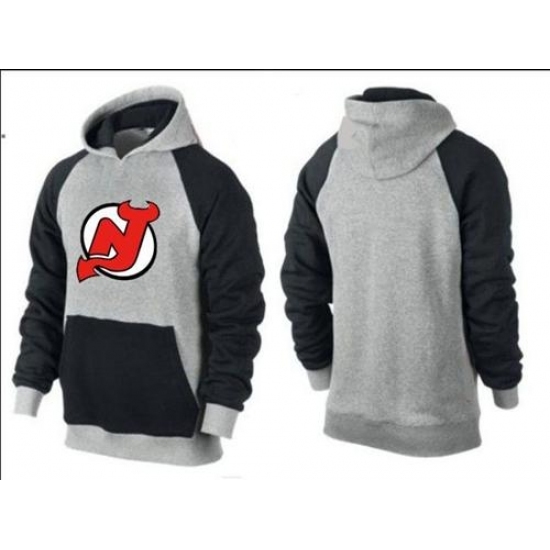 NHL Men's New Jersey Devils Big & Tall Logo Hoodie - GreyBlack