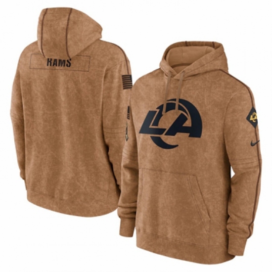 Men's Los Angeles Rams Nike Brown 2023 Salute To Service Club Pullover Hoodie