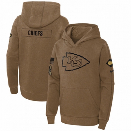 Youth Kansas City Chiefs Nike Brown 2023 Salute to Service Club Fleece Pullover Hoodie