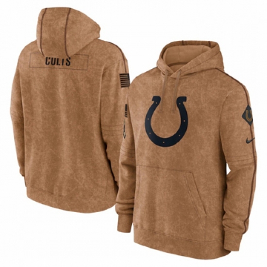 Men's Indianapolis Colts Nike Brown 2023 Salute To Service Club Pullover Hoodie