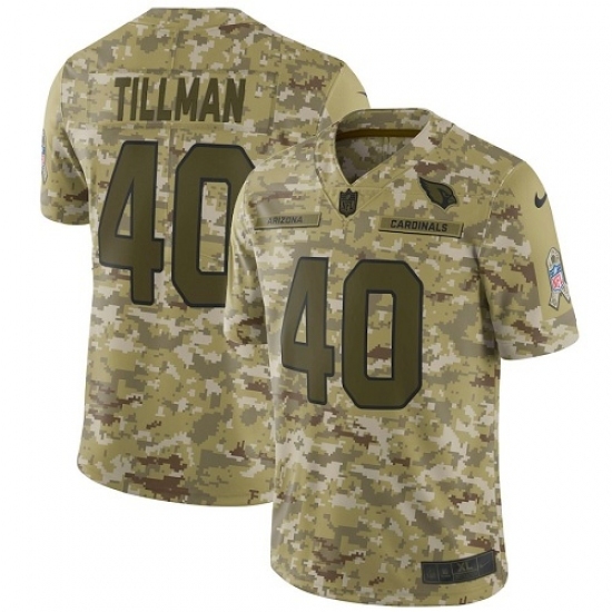 Youth Arizona Cardinals #40 Pat Tillman Limited Camo 2018 Salute to Service NFL Jersey