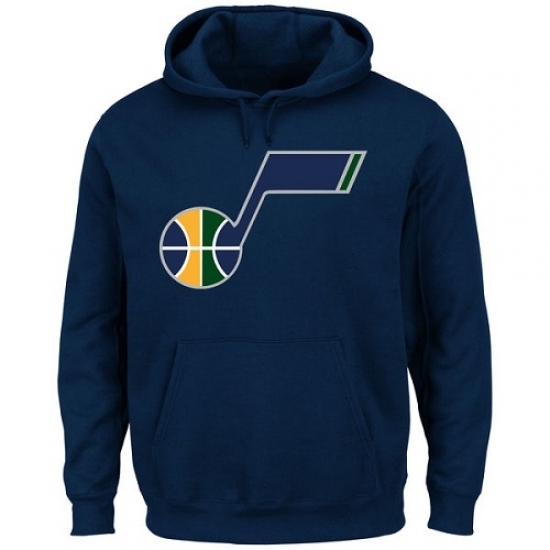 NBA Men's Utah Jazz Majestic Current Logo Tech Patch Pullover Hoodie - Navy