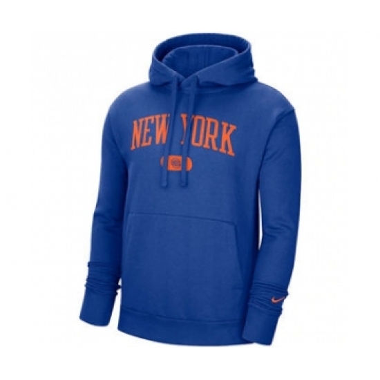 Men's New York Knicks Blue Heritage Essential Pullover Basketball Hoodie