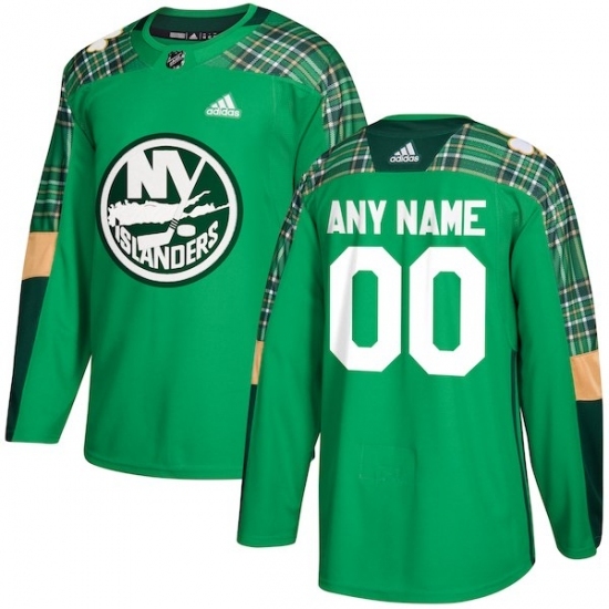 Men's New York Islanders adidas Green St. Patrick's Day Custom Practice Jersey