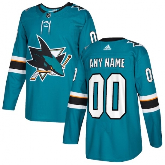 Men's San Jose Sharks adidas Teal Authentic Custom Jersey