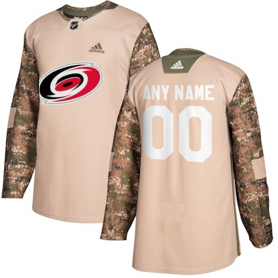 Men's Carolina Hurricanes adidas Camo Veterans Day Custom Practice Jersey