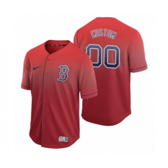 Boston Red Sox Custom Red Fade Nike Jersey