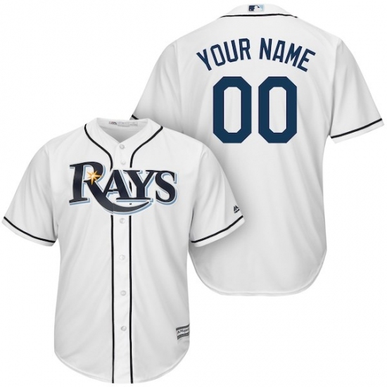 Men's Tampa Bay Rays Majestic White Cool Base Custom Jersey