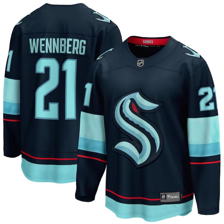 Men's Seattle Kraken #21 Alexander Wennberg Fanatics Branded Navy Home Breakaway Player Jersey