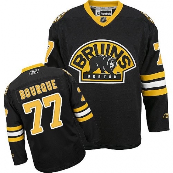 Men's Reebok Boston Bruins #77 Ray Bourque Authentic Black Third NHL Jersey