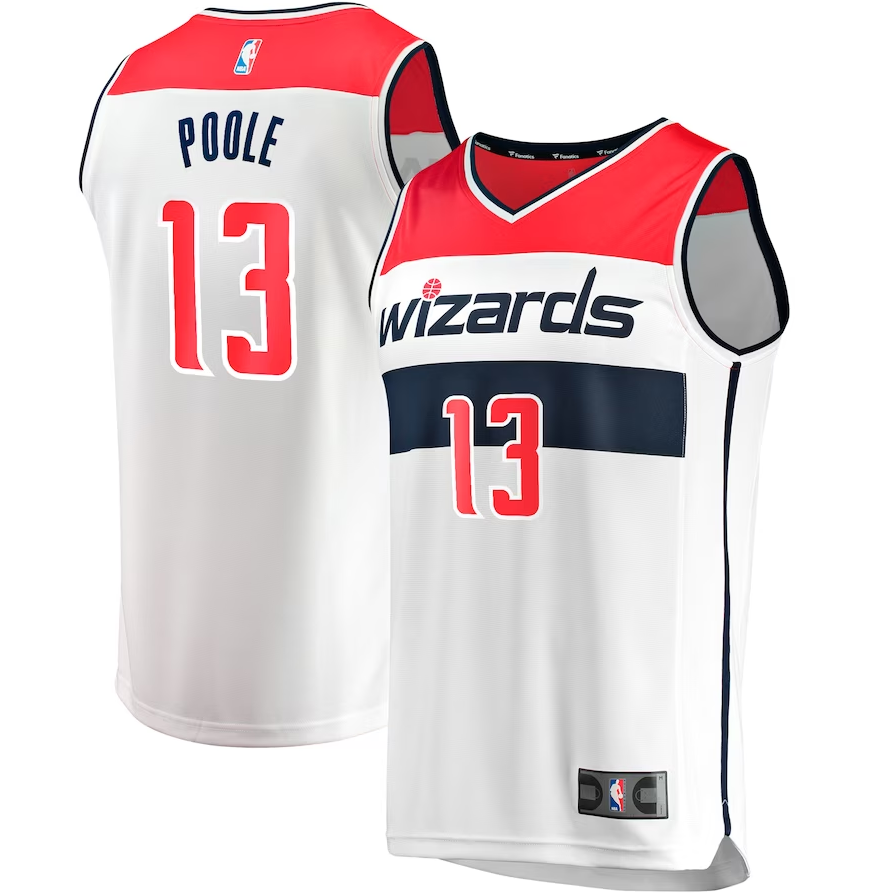 Men's Washington Wizards #13 Jordan Poole Fanatics Branded White Fast Break Player Jersey - Association