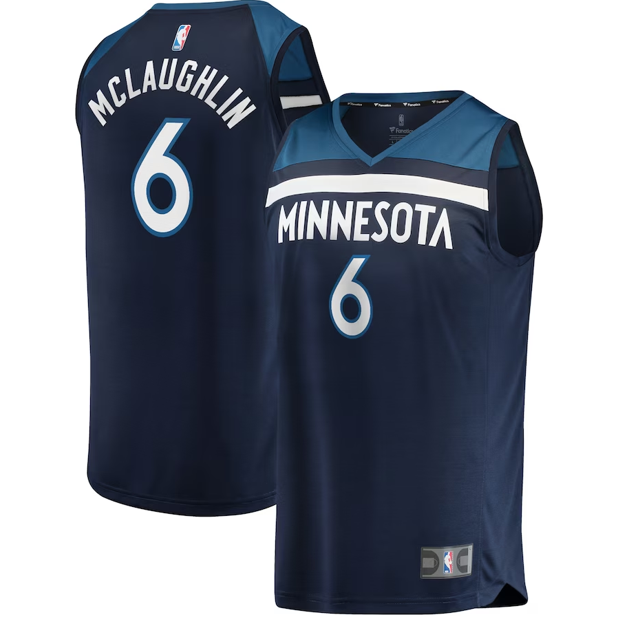 Men's Minnesota Timberwolves #6 Jordan McLaughlin Fanatics Branded Navy Fast Break Player Jersey - Icon Edition