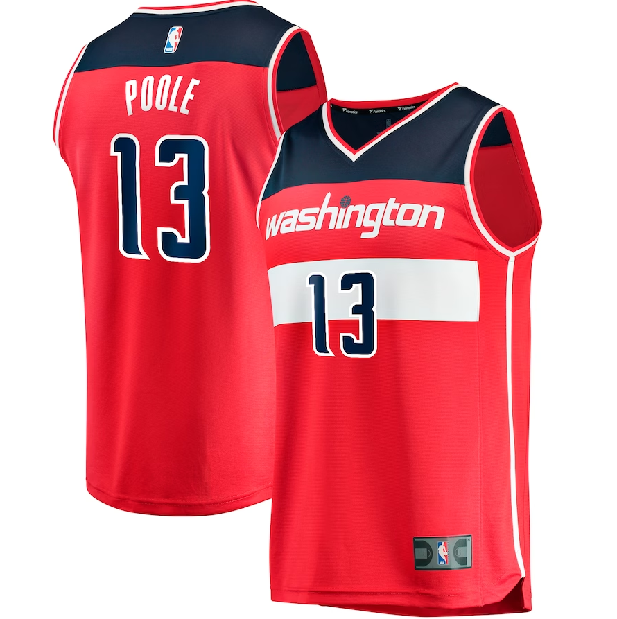 Men's Washington Wizards #13 Jordan Poole Fanatics Branded Red Fast Break Player Jersey - Icon Edition