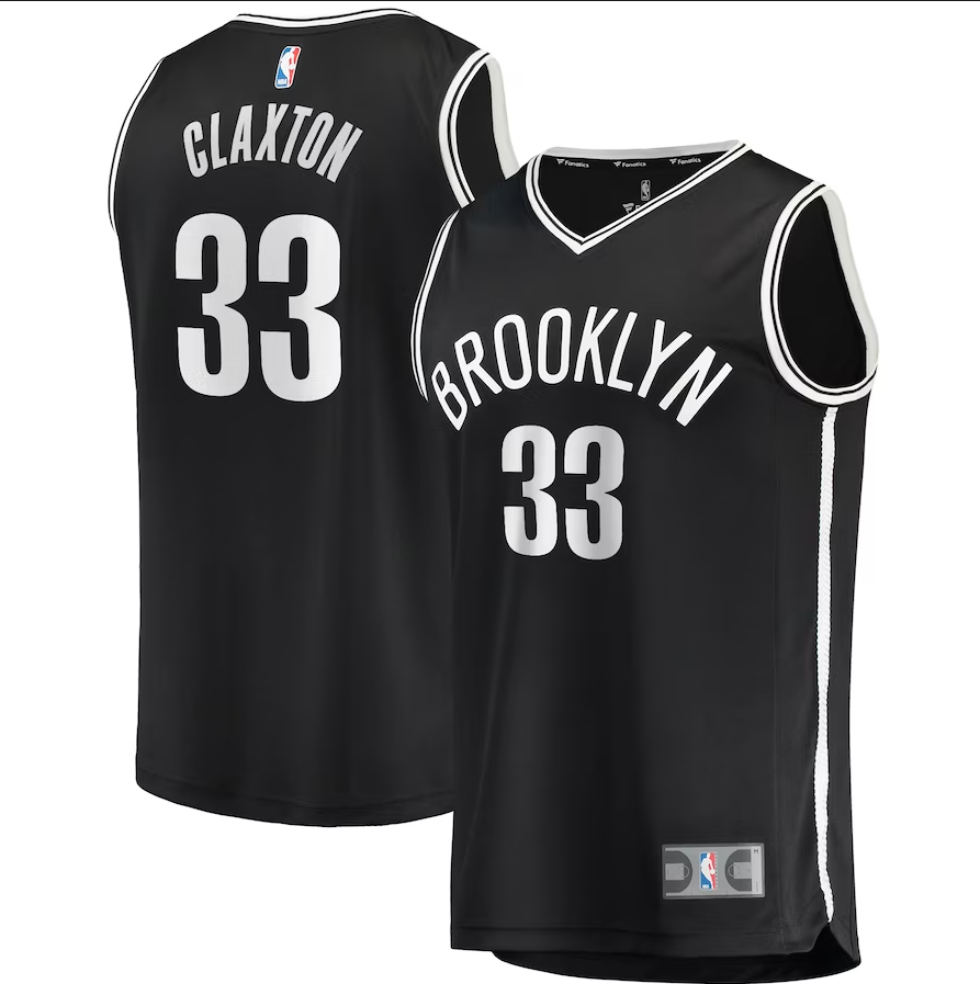 Men's Brooklyn Nets #33 Nicolas Claxton Fanatics Branded Black Fast Break Player Jersey - Icon Edition
