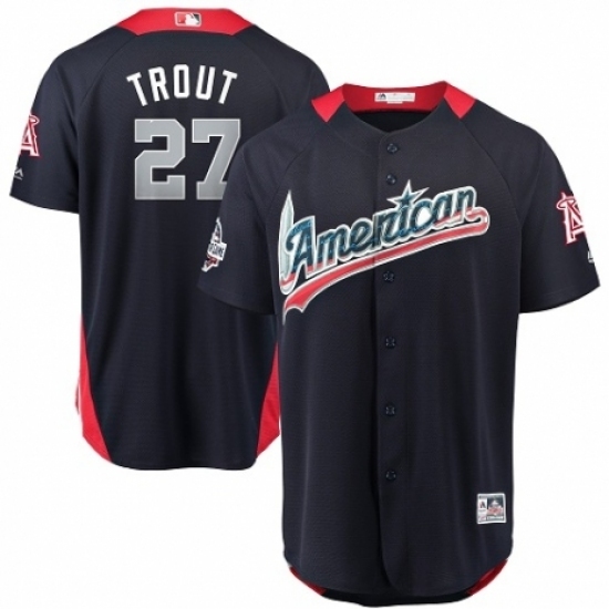 Youth Majestic Los Angeles Angels of Anaheim #27 Mike Trout Game Navy Blue American League MLB All-Star MLB Jersey