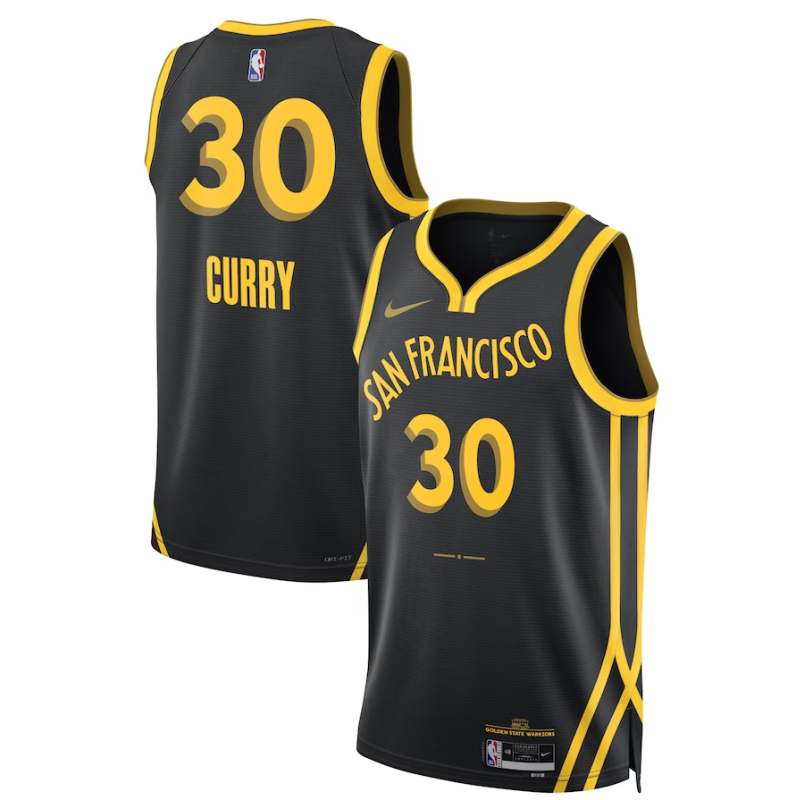 Unisex Golden State Warriors #30 Stephen Curry Nike Black 2023-24 Swingman Jersey - City Edition