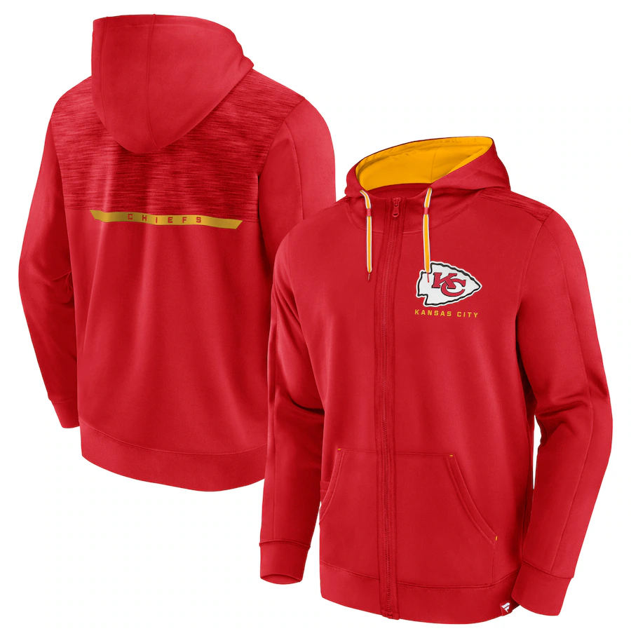 Men's Kansas City Chiefs Fanatics Branded Offensive Lineup Hoodie Full-Zip Hoodie