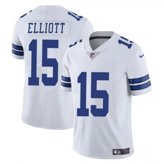 Men's Dallas Cowboys #15 Ezekiel Elliott White Vapor Untouchable Limited Football Stitched Jersey
